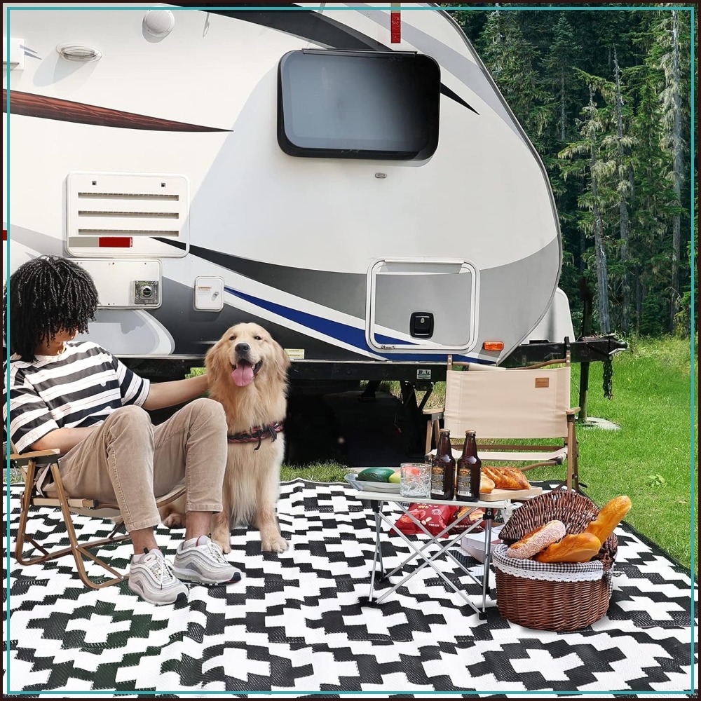 Outdoor Camping Rugs 9X18 - Reversible Outdoor Rug 9x18 ft, Waterproof