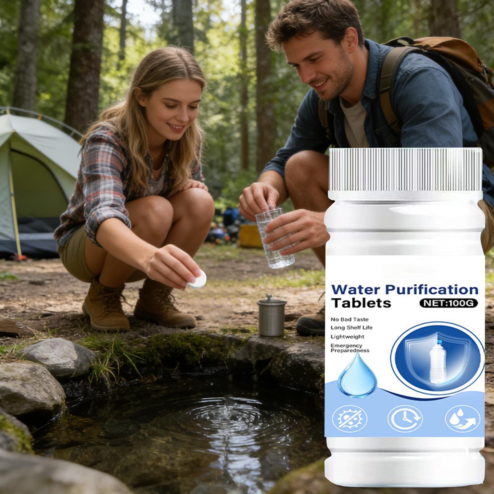 Portable Water Filter - Odorless Fast Dissolving Water Purification Tablets,