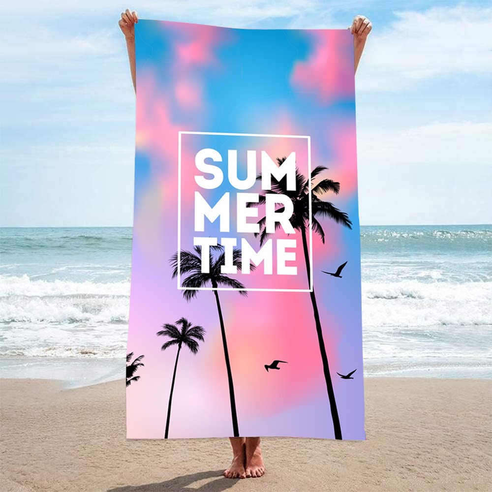 Outdoor Camping Blanket - Letter Palm Tree Beach Towel 100x180CM