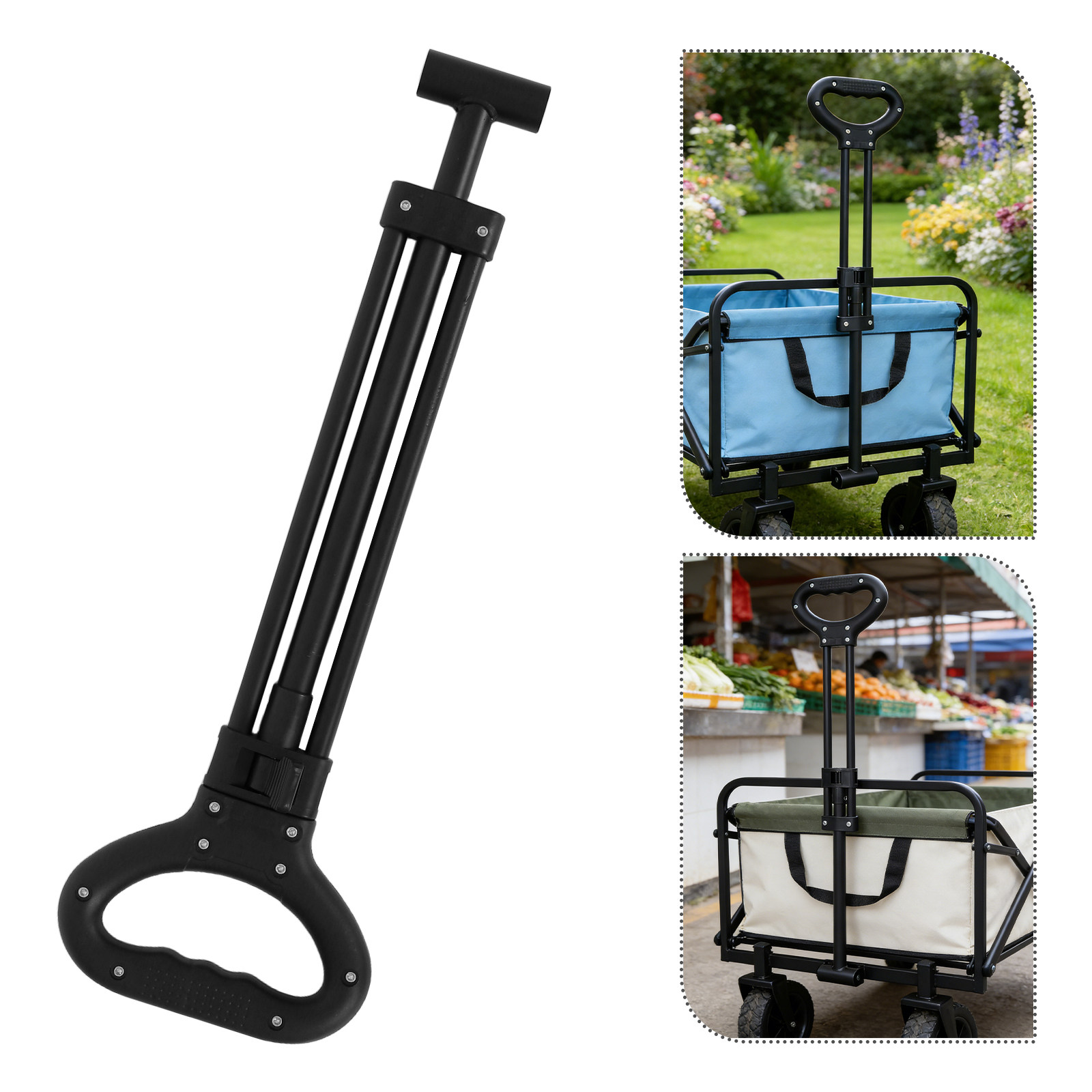 Outdoor Camping Wagon - 1Set Folding Wagon Push Handle Telescoping