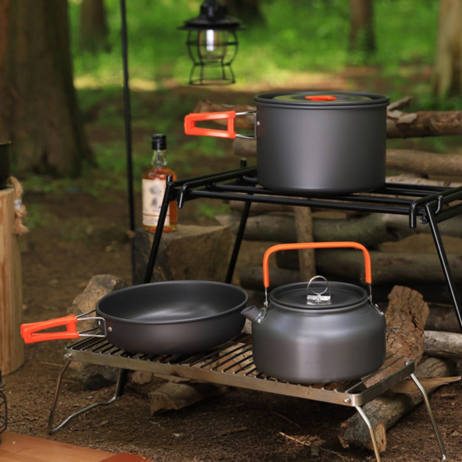 Outdoor Camping Kettle - Camping Pot and Kettle Set Nesting