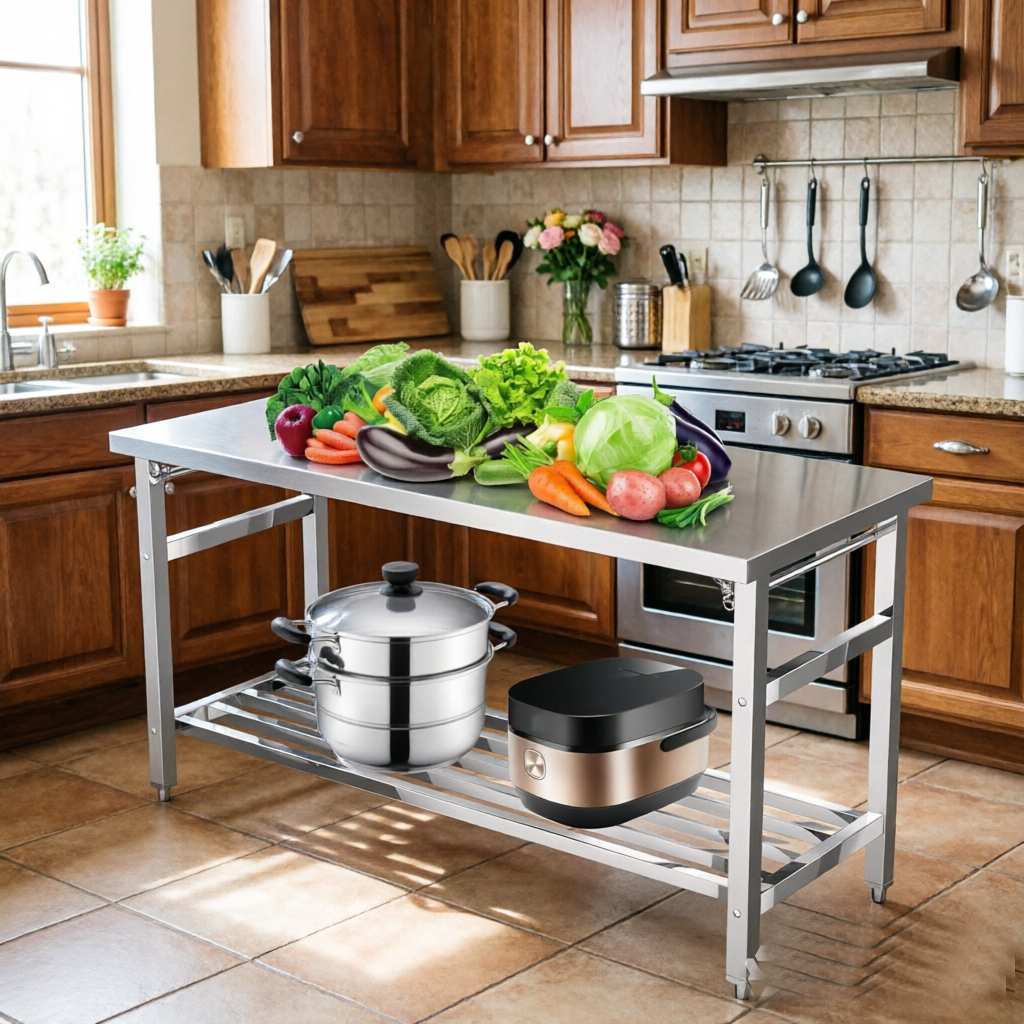 Outdoor Camping Kitchen Table - Commercial Stainless Steel Work Table 60x24x31.5