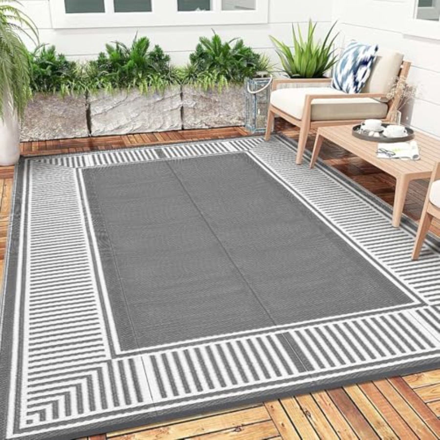 Outdoor Camping Rugs 9X18 - Outdoor Patio Rug 9x18 Reversible Waterproof