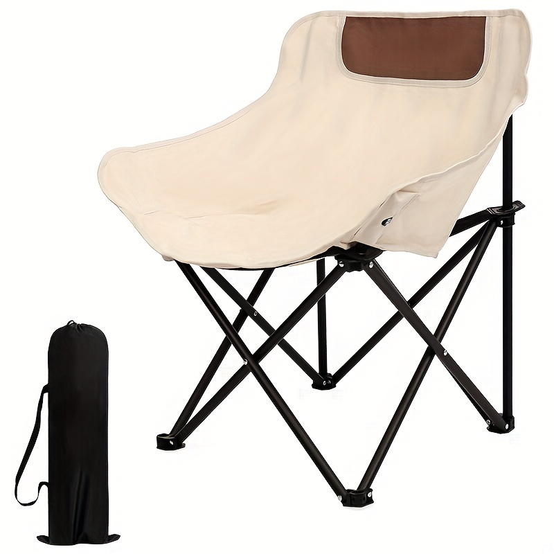 Outdoor Camping Folding Chairs - Oversized Camping Chair with Side Pocket