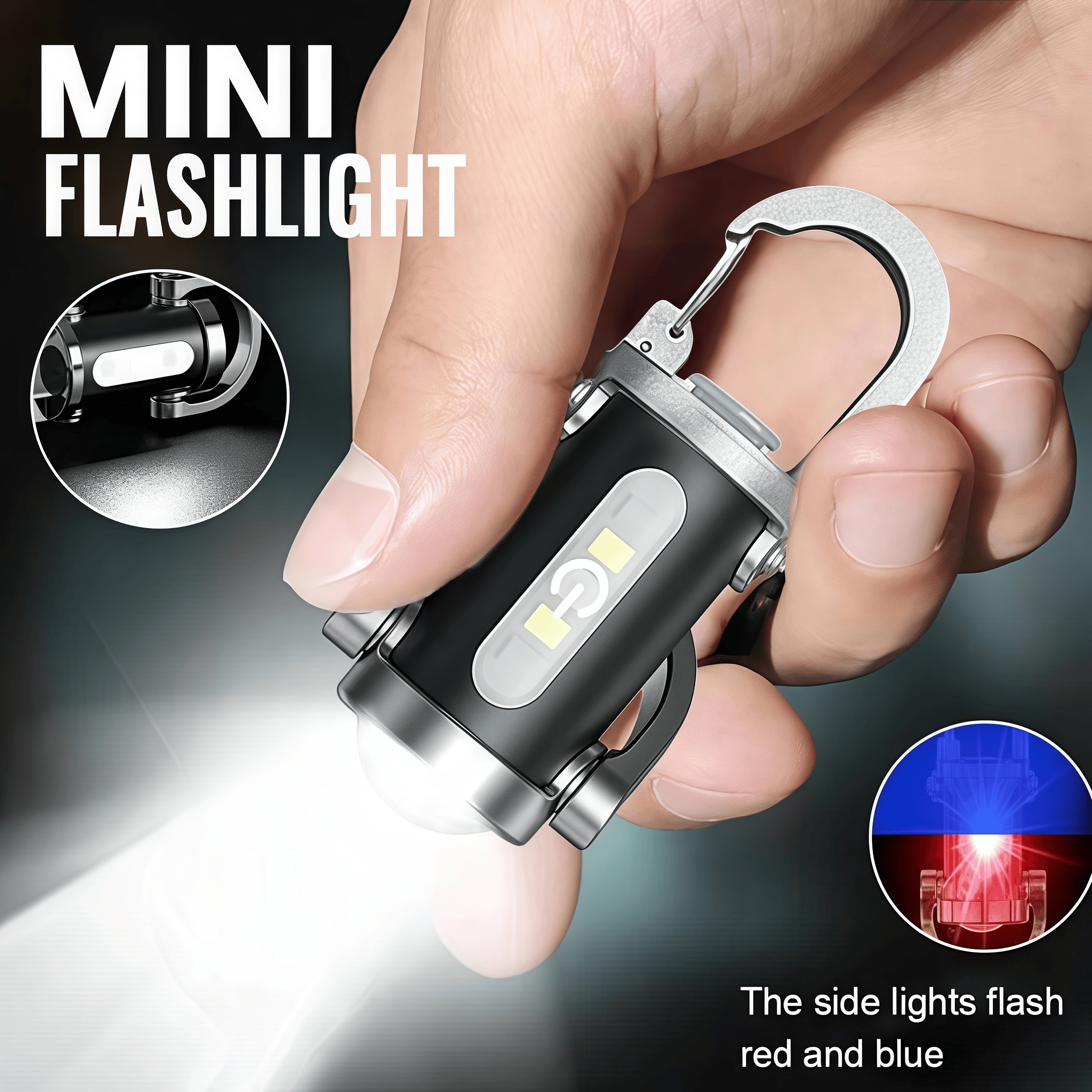 Outdoor Camping Tools - Mini TYPE-C Rechargeable LED Flashlight Keychain