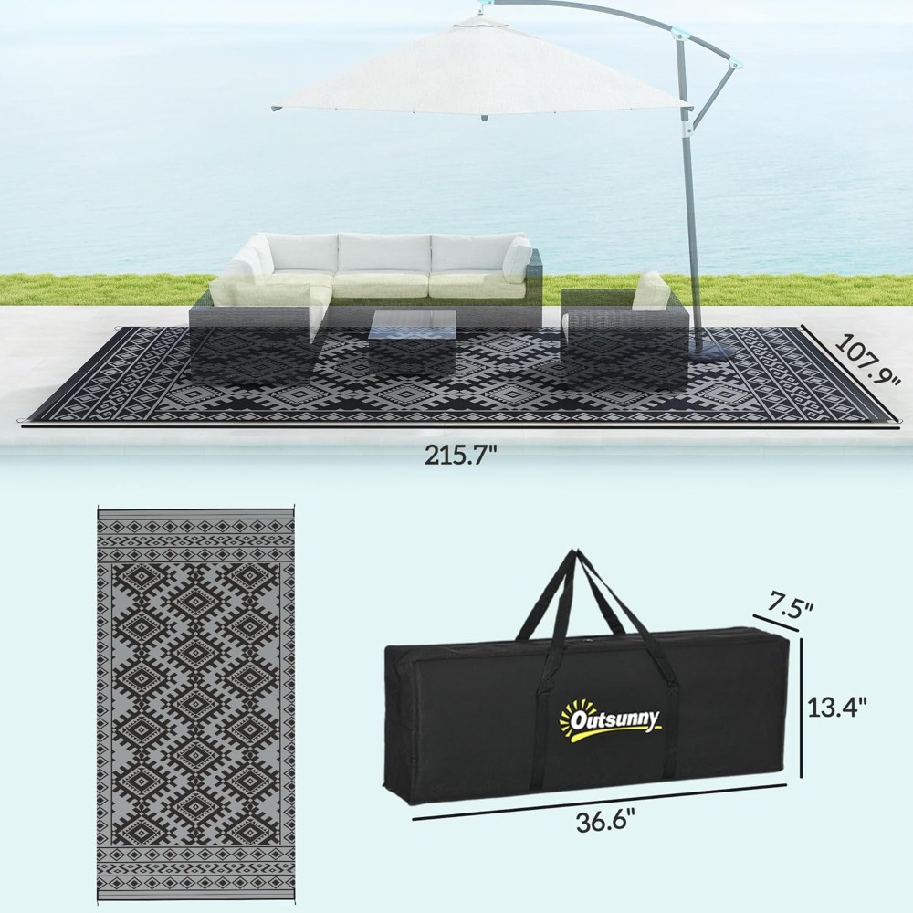 Outdoor Rug 9x18 ft Waterproof - Outdoor Camping Rugs 9X18 reseña y precio