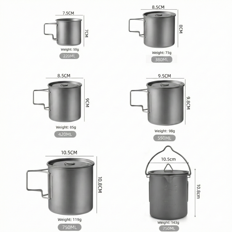 Titanium Camping Mug with Fold - Outdoor Camping Kitchen Table reseña y precio