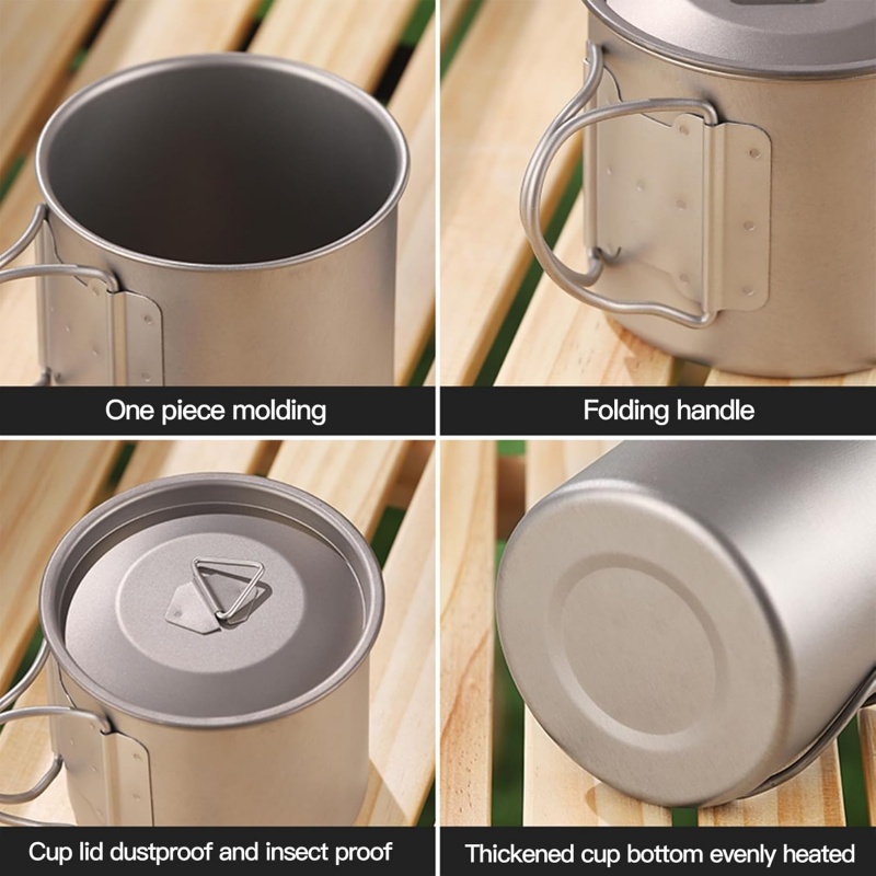 Titanium Camping Mug with Fold - Outdoor Camping Kitchen Table reseña y precio