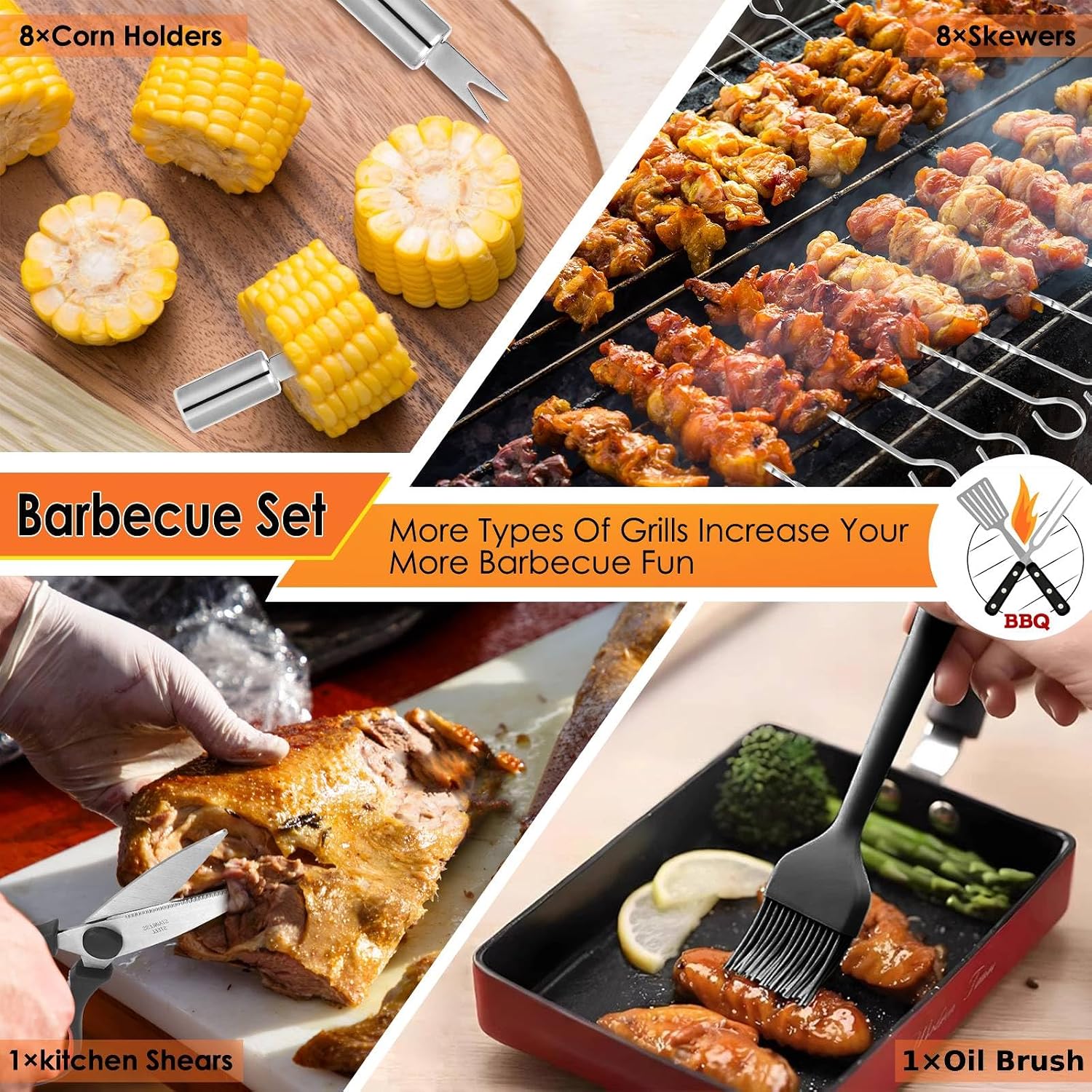 34Pcs BBQ Grilling Tools Set,  - Outdoor Camping Tools reseña y precio