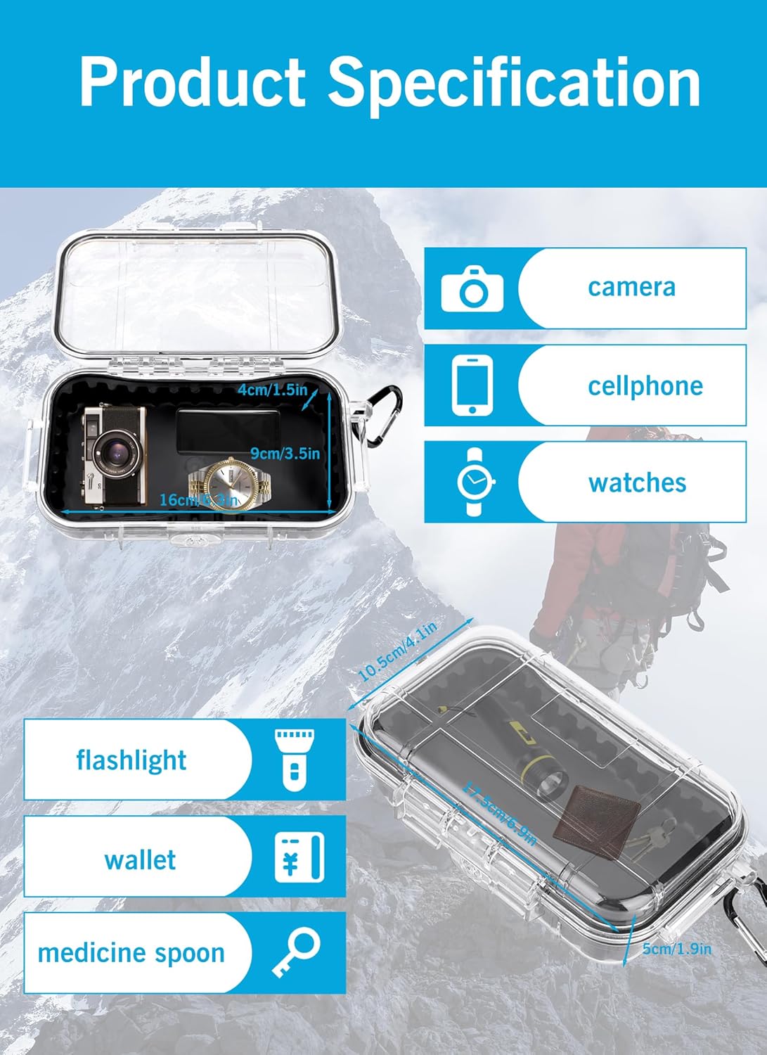 Waterproof Dry Box IP68 Dustpr - Outdoor Camping Tools reseña y precio