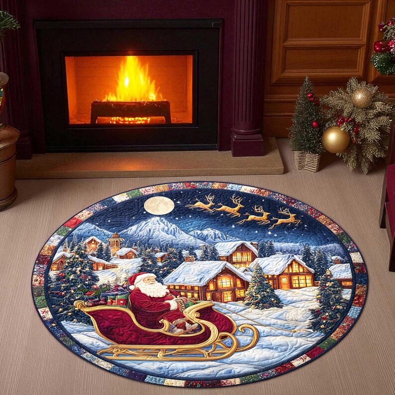 Santa Sleigh Christmas Round D - Outdoor Camping Decor Ideas reseña y precio