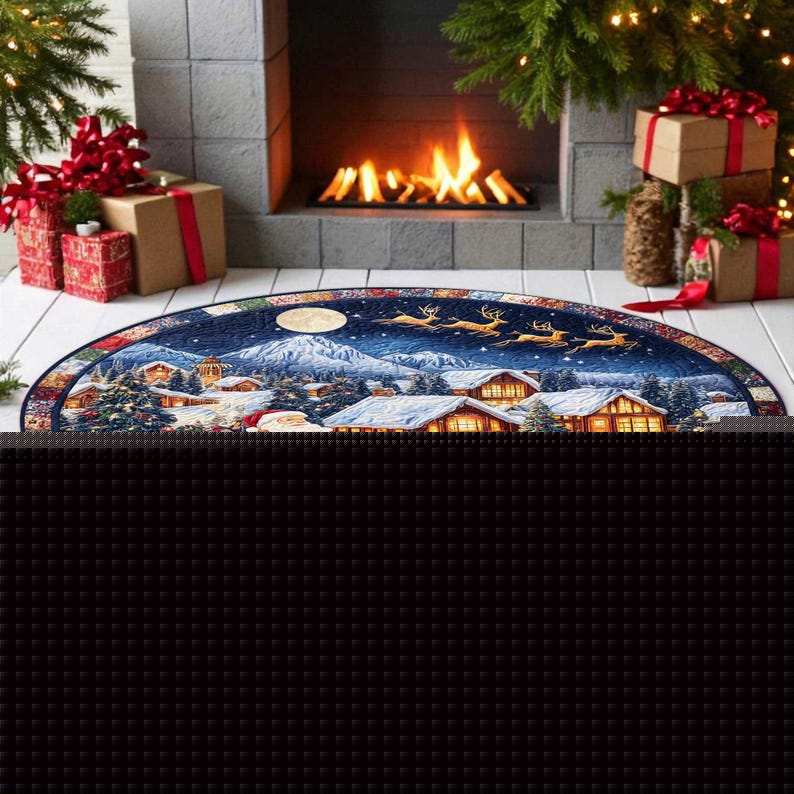 Santa Sleigh Christmas Round D - Outdoor Camping Decor Ideas reseña y precio