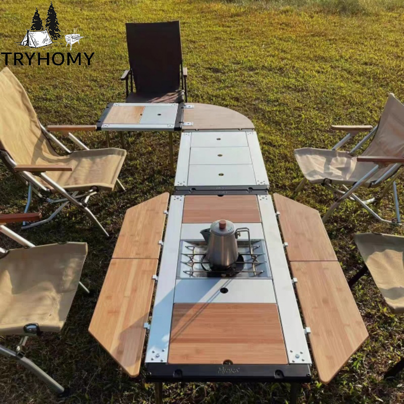 Tryhomy IGT Table Bamboo Exten - Outdoor Camping Kitchen Table reseña y precio