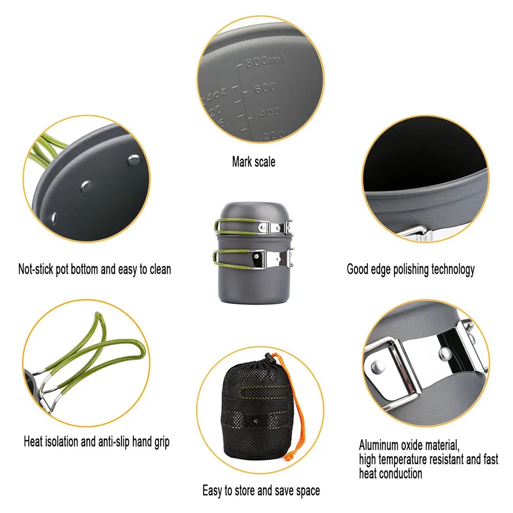 Camping Cookware Mess Kit Ultr - Outdoor Camping Kitchen Table reseña y precio
