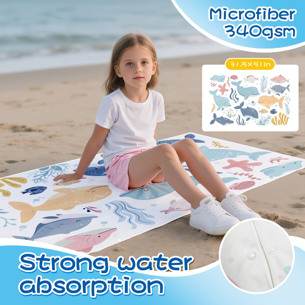 Cartoon Pattern Beach Towel Ki - Outdoor Camping Blanket reseña y precio
