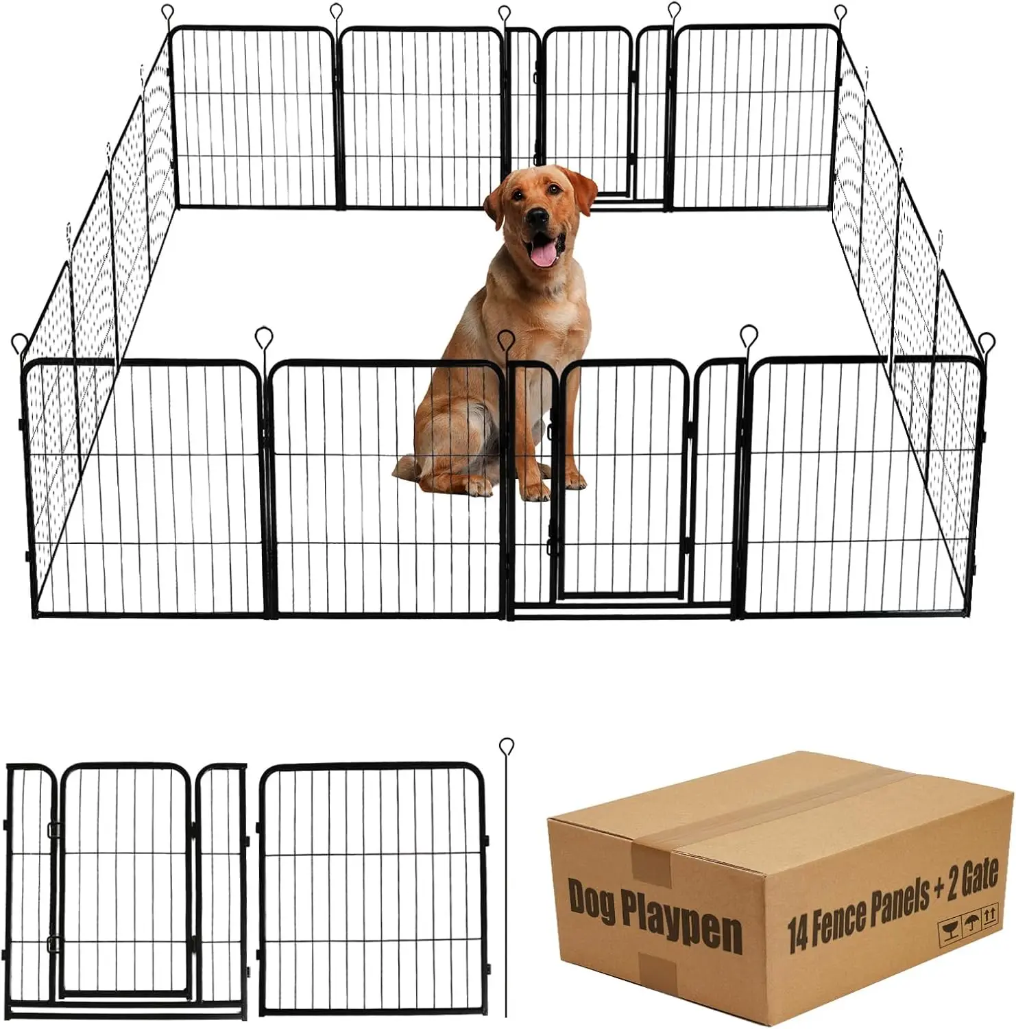 Dog Playpen,24 32 40 48 in(H)  - Outdoor Camping Dog Fence reseña y precio