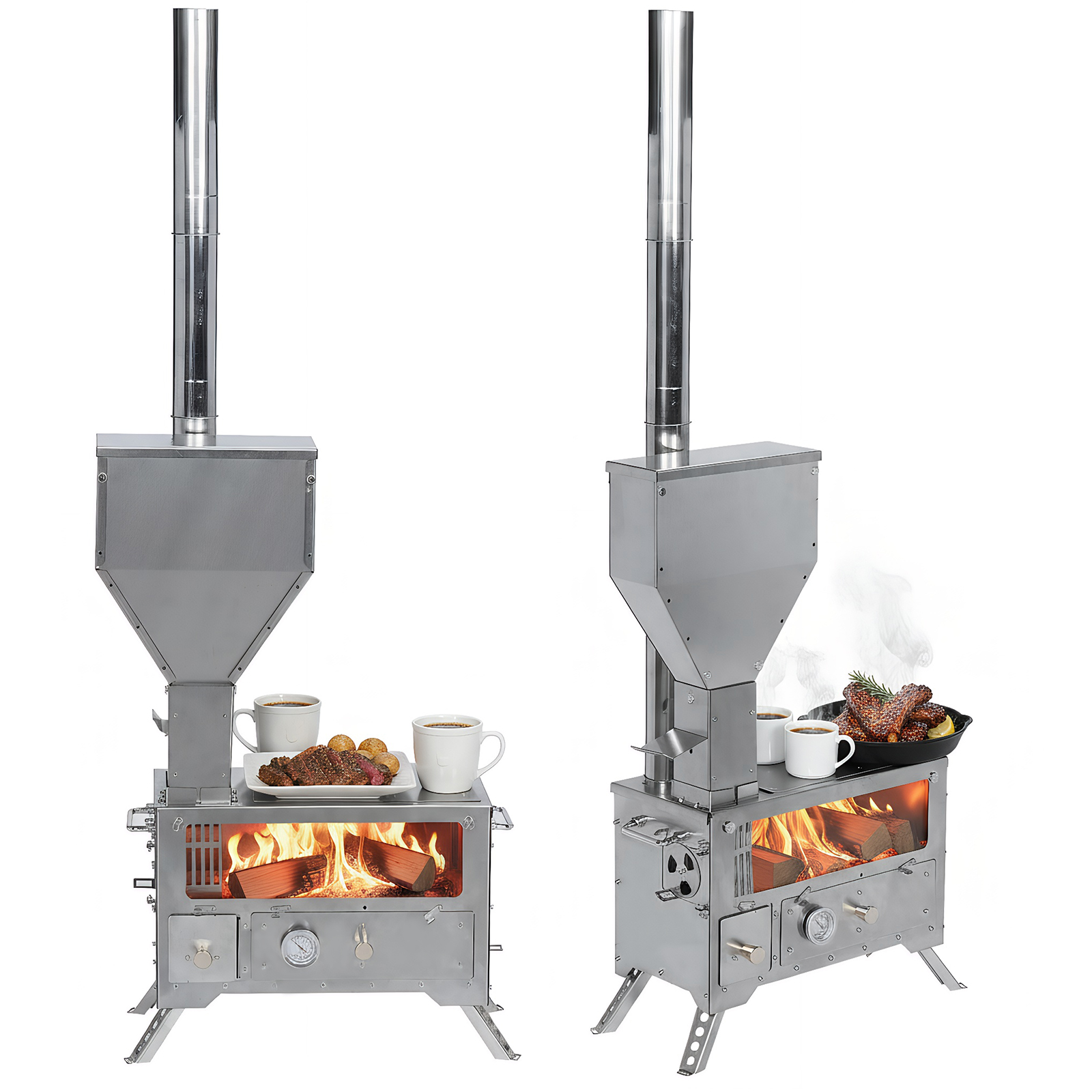 Portable Wood-Burning Camp Sto - Cooking Outdoor Camping reseña y precio