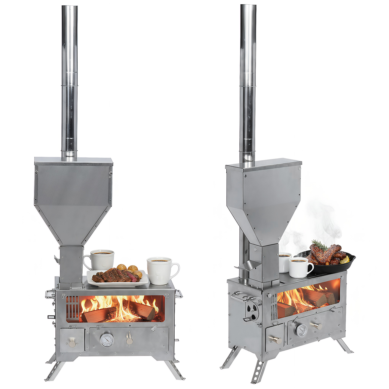 Portable Wood-Burning Camp Sto - Cooking Outdoor Camping reseña y precio