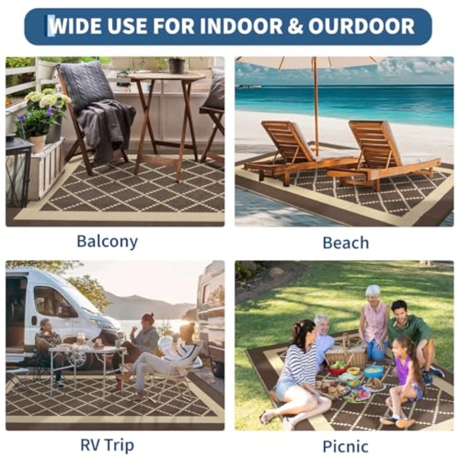 Outdoor Rug Waterproof 9x18 Pa - Outdoor Camping Rugs 9X18 reseña y precio
