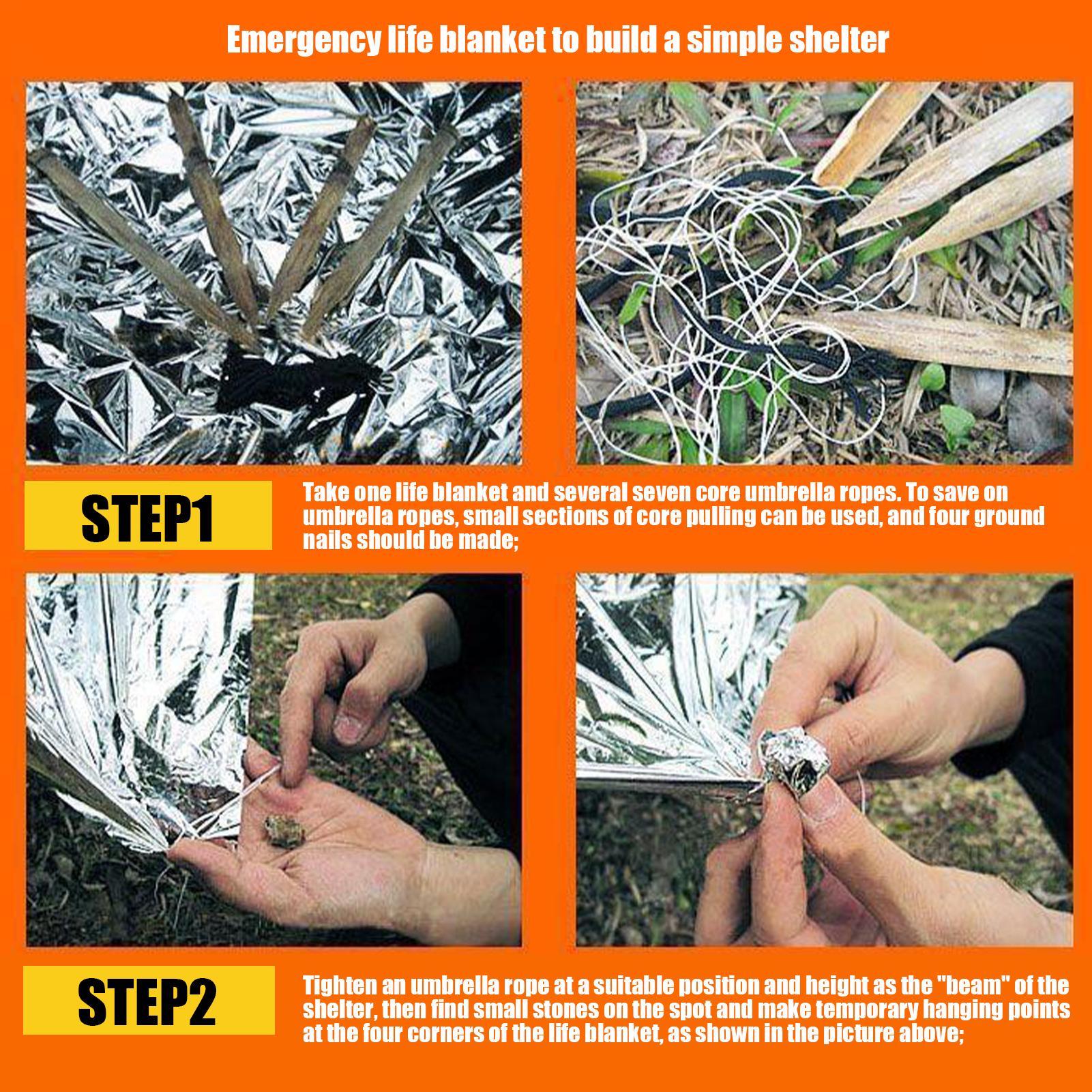 1PC Emergency Blanket Windproo - First Aid Kit Camping reseña y precio