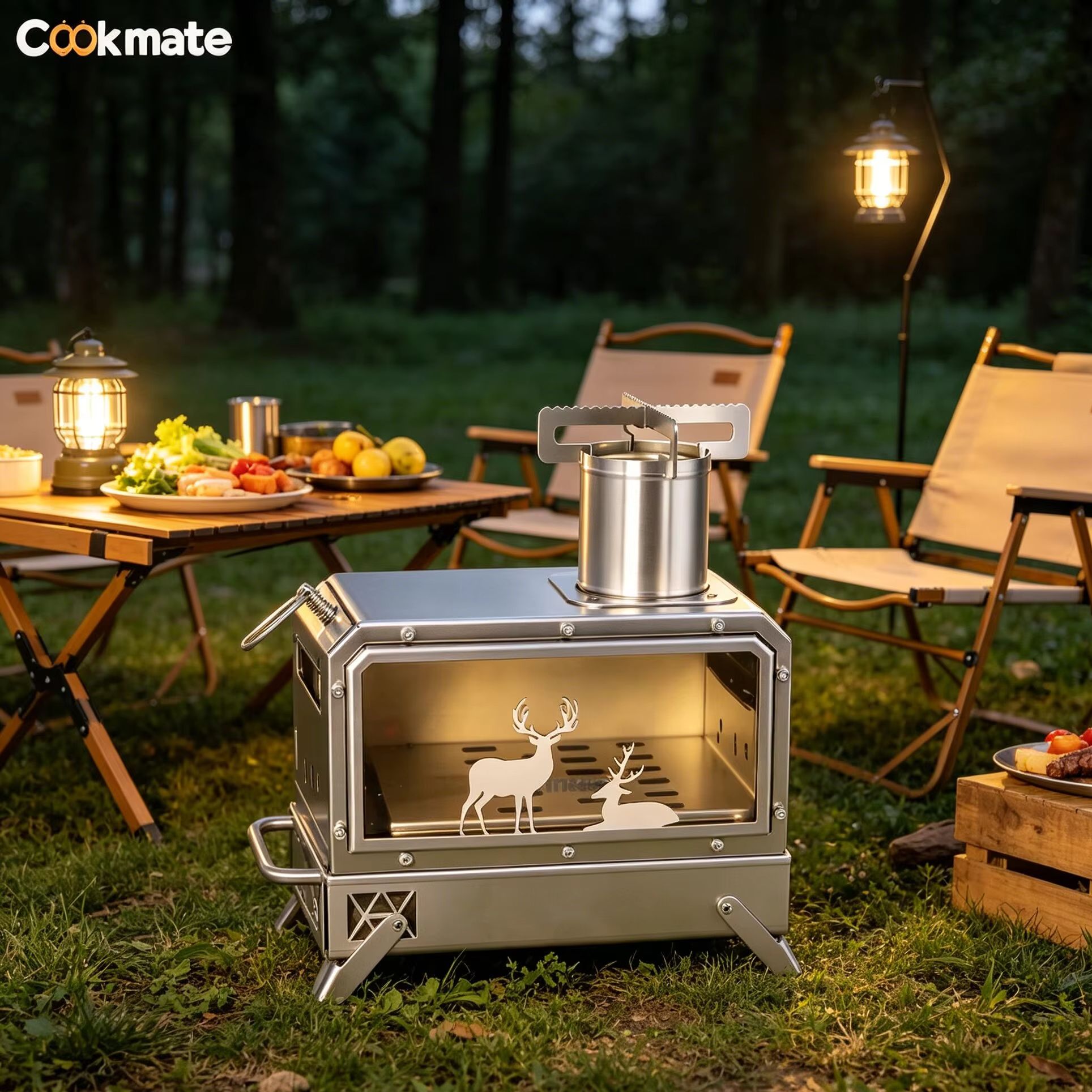 Stainless steel folding firewo - Cooking Outdoor Camping reseña y precio