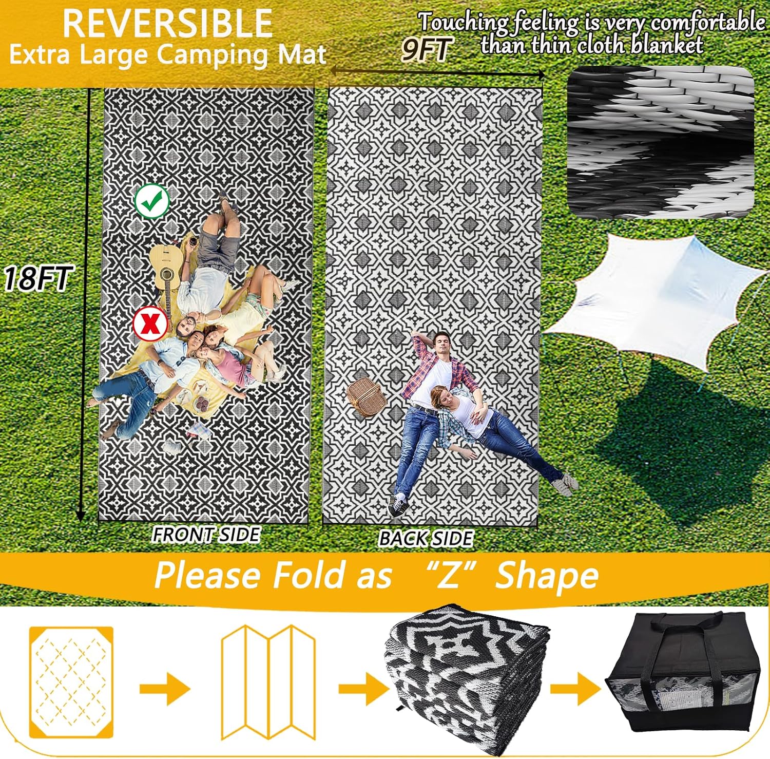 Polypropylene Outdoor Rugs 9x1 - Outdoor Camping Rugs 9X18 reseña y precio