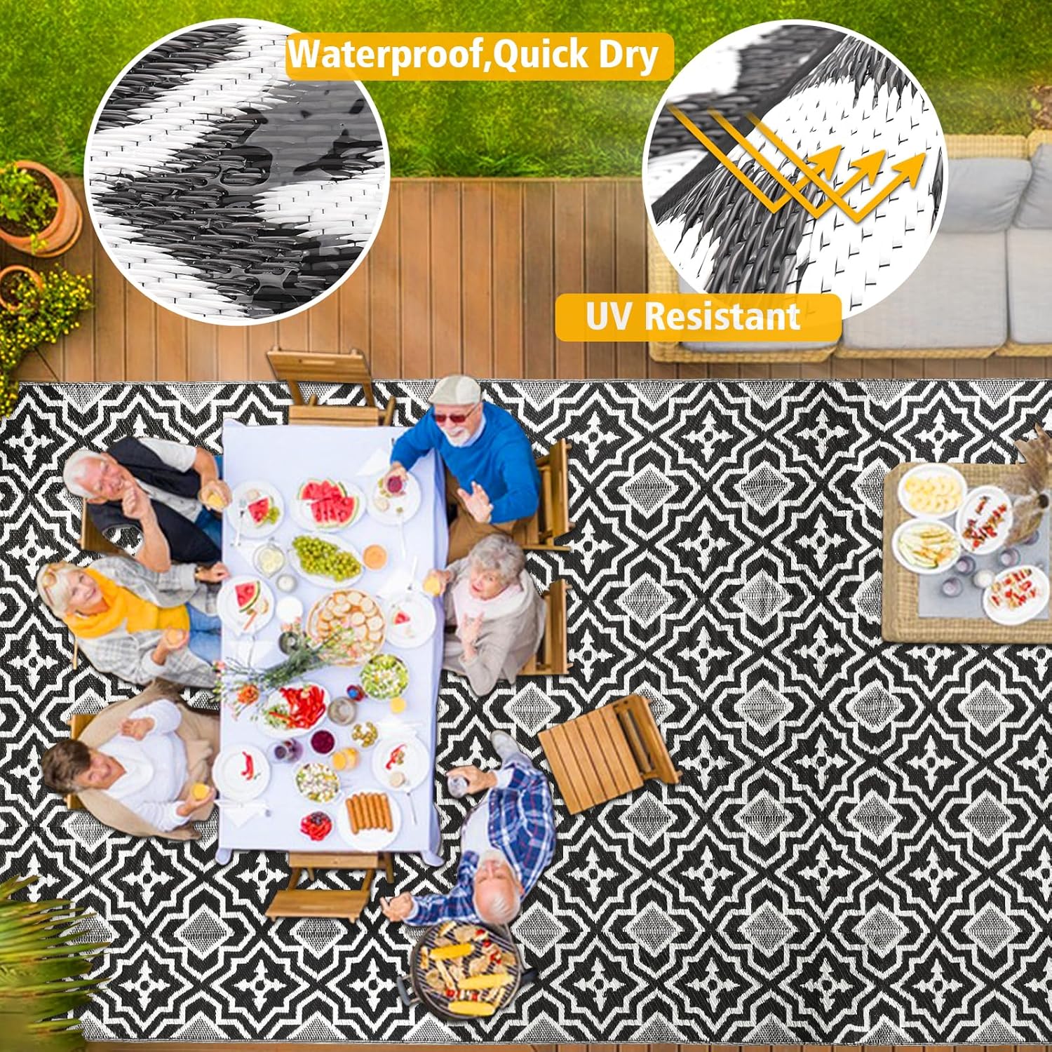 Polypropylene Outdoor Rugs 9x1 - Outdoor Camping Rugs 9X18 reseña y precio
