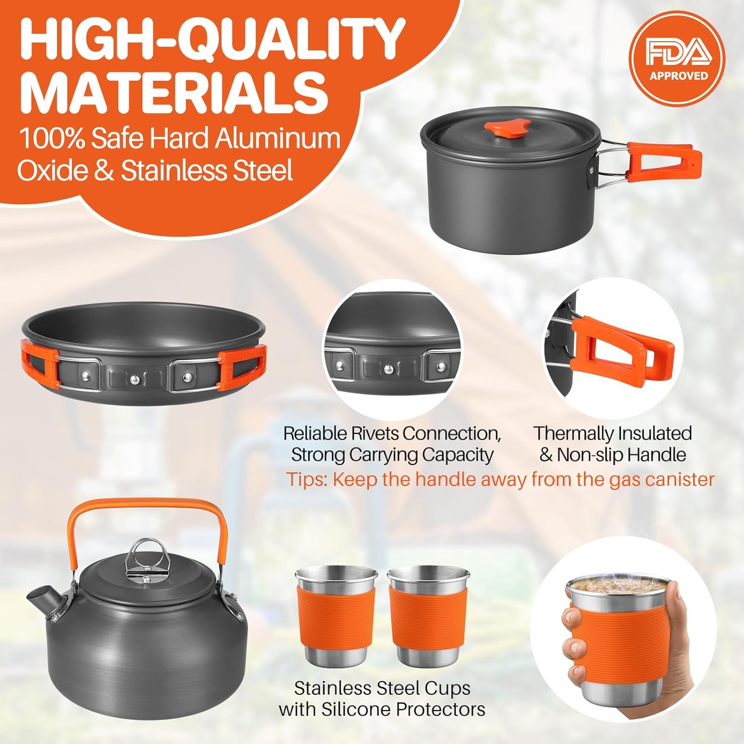 Non-Stick Camping Cookware Set - Outdoor Camping Kettle reseña y precio