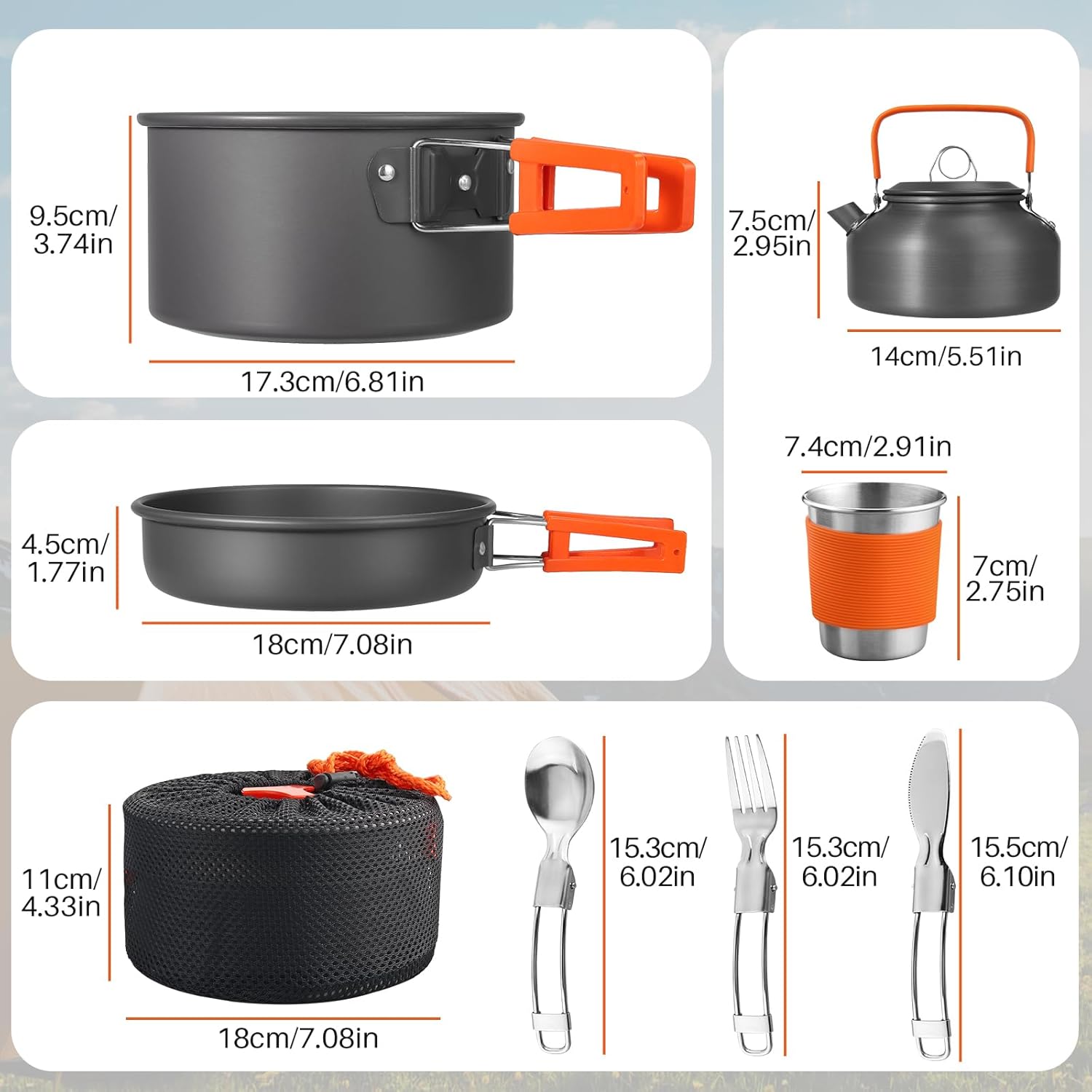 Non-Stick Camping Cookware Set - Outdoor Camping Kettle reseña y precio