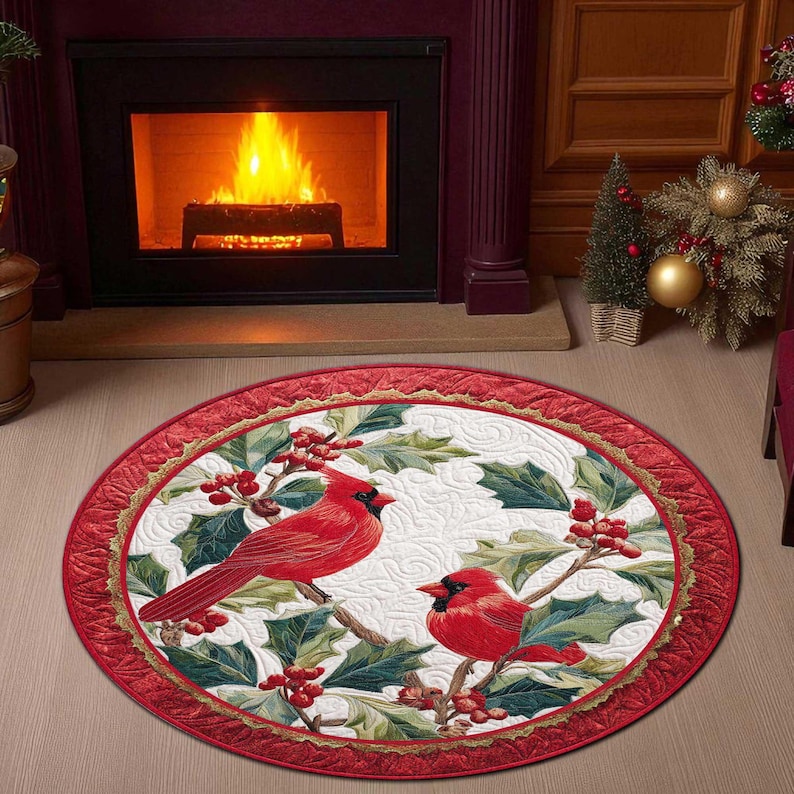 Cardinal Bird Christmas Round  - Outdoor Camping Decor Ideas reseña y precio