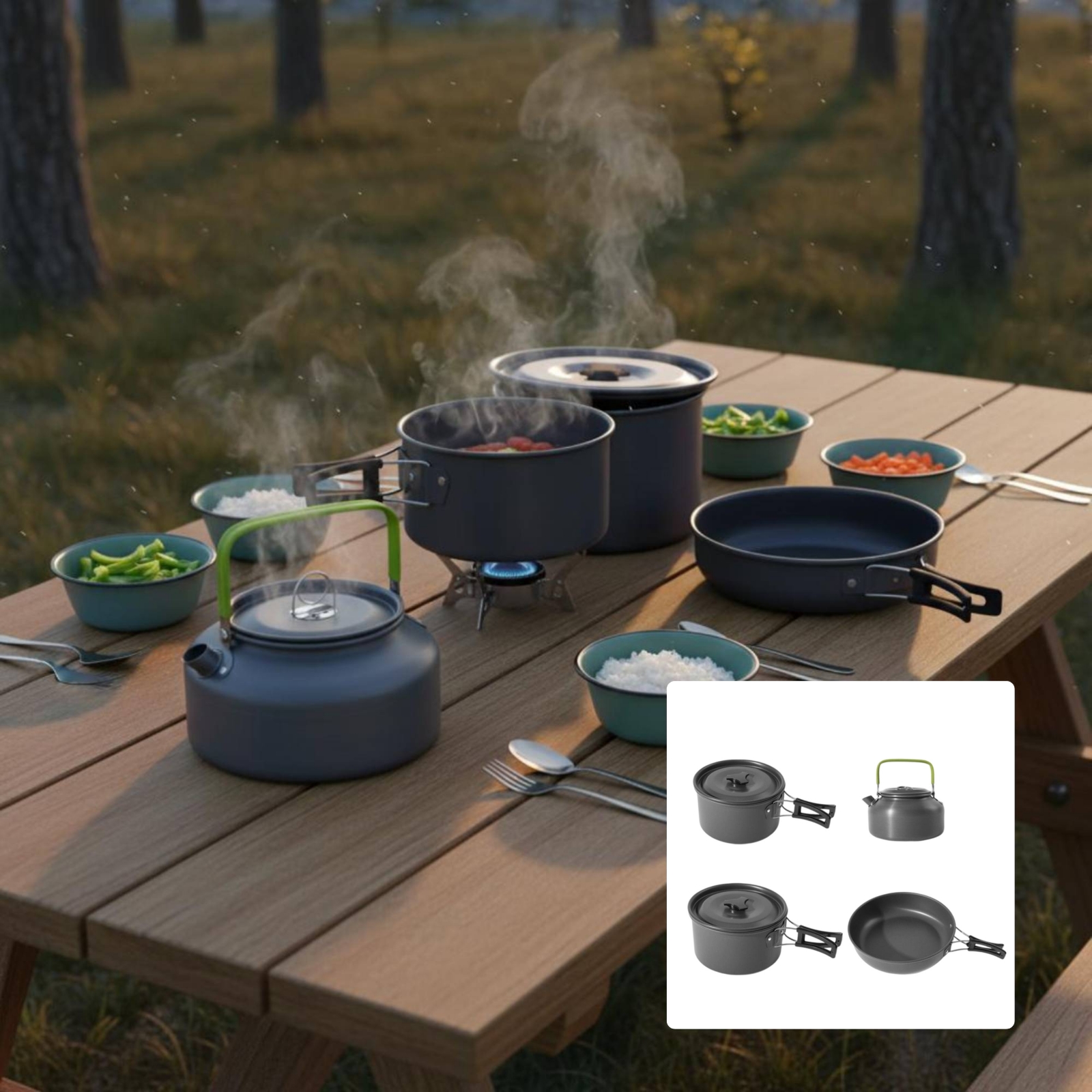 Camping Pot and Kettle Set Nes - Outdoor Camping Kettle reseña y precio