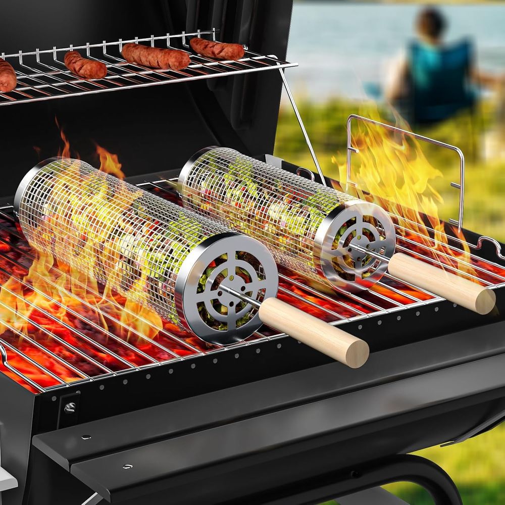 Set of 2 Stainless Steel BBQ G - Cooking Outdoor Camping reseña y precio
