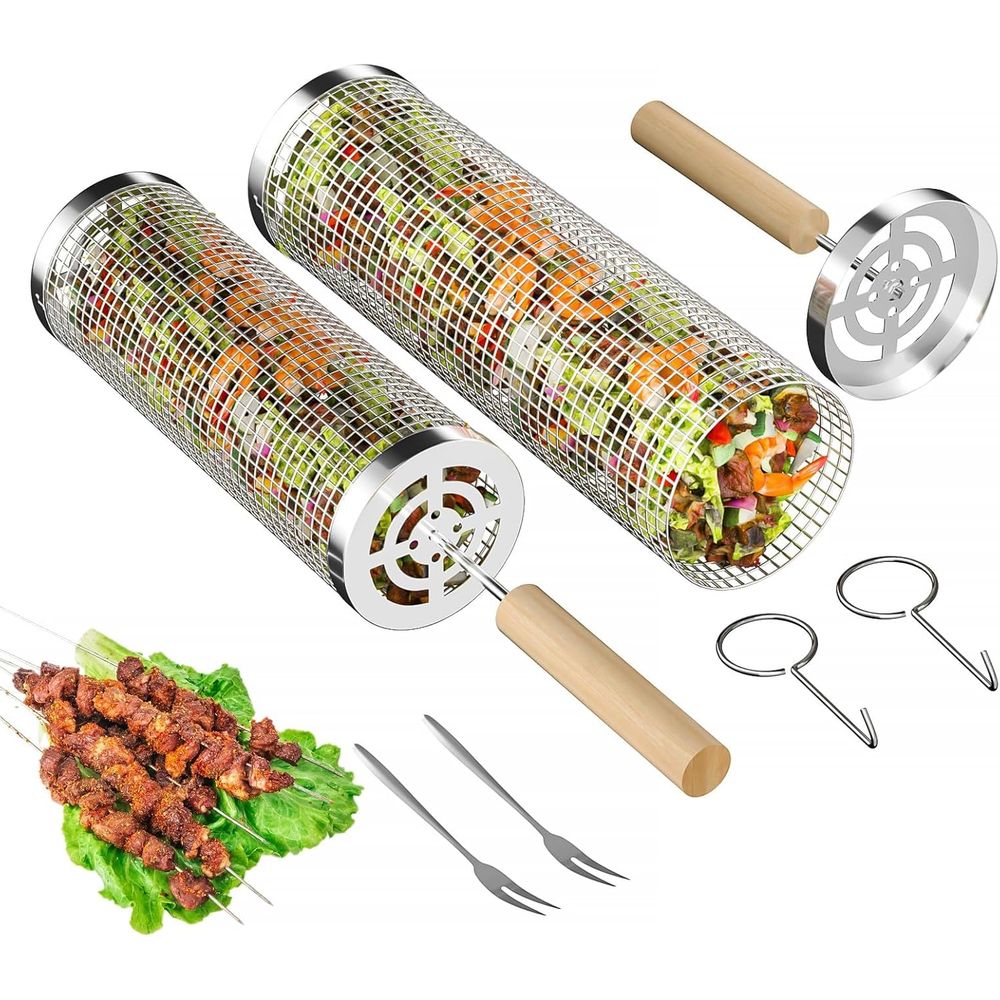 Set of 2 Stainless Steel BBQ G - Cooking Outdoor Camping reseña y precio