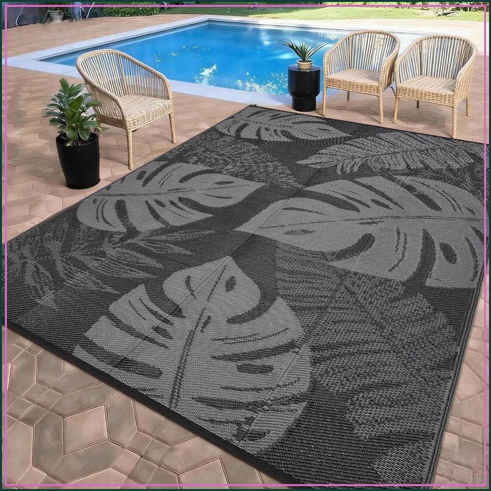 Waterproof Plastic Straw Outdo - Outdoor Camping Rugs 9X18 reseña y precio