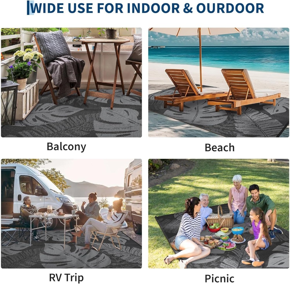 Waterproof Plastic Straw Outdo - Outdoor Camping Rugs 9X18 reseña y precio