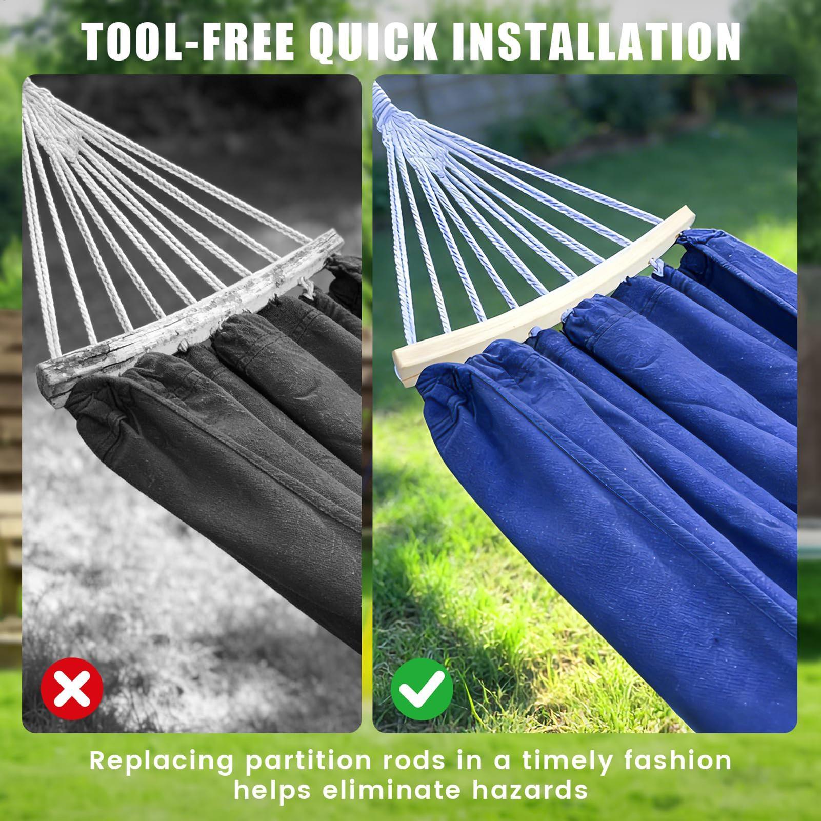 2 Pieces 10-Hole Wooden Hammoc - Camping Hammock reseña y precio