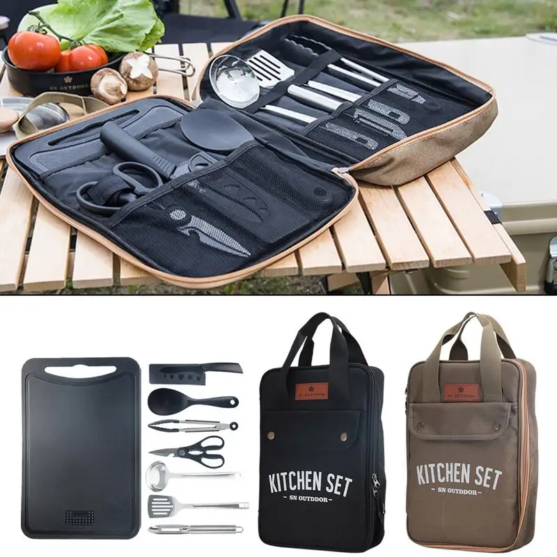 8pcs Camping Kitchen Cookware  - Outdoor Camping Kitchen Table reseña y precio