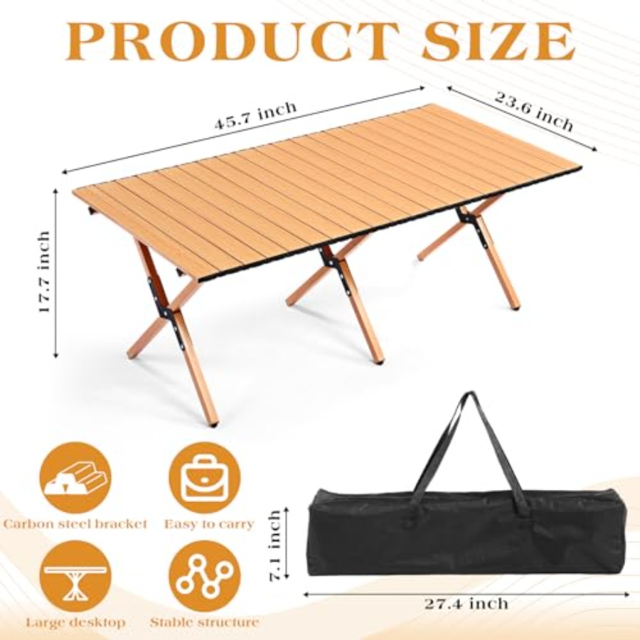 4FT Folding Camping Table for  - Outdoor Camping Kitchen Table reseña y precio