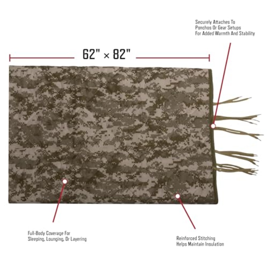 Rothco Camo Woobie Poncho Line - Outdoor Camping Quilt reseña y precio