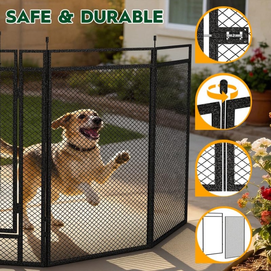 Dog Playpen with Safety Mesh,  - Outdoor Camping Dog Fence reseña y precio