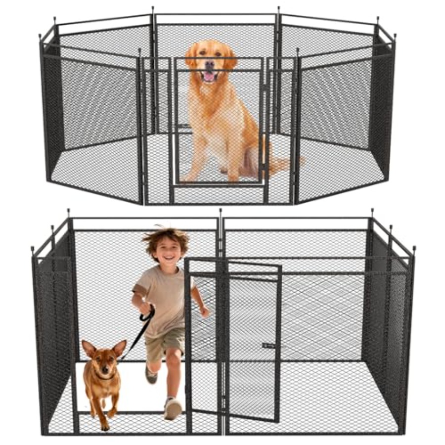 Dog Playpen with Safety Mesh 3 - Outdoor Camping Dog Fence reseña y precio