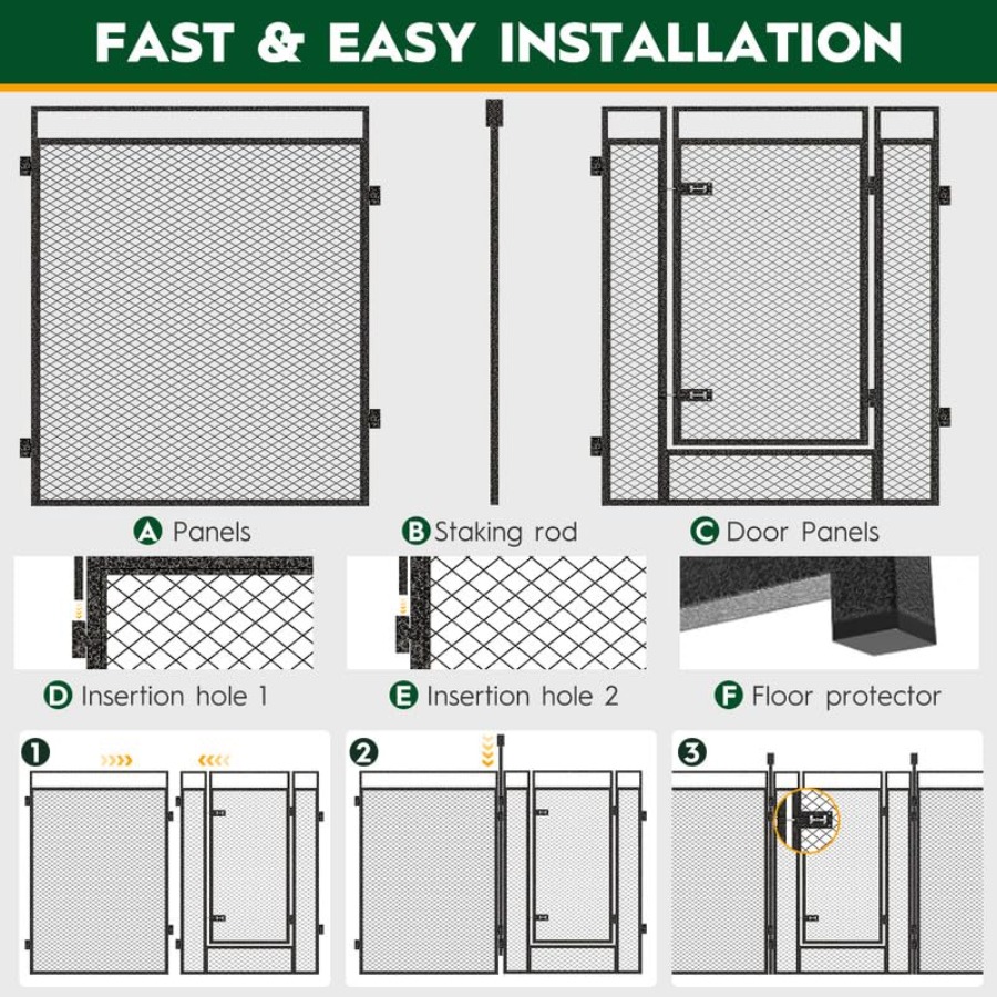 Dog Playpen with Safety Mesh 3 - Outdoor Camping Dog Fence reseña y precio