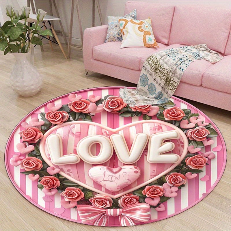 Floral Couple Round Mat, Non-S - Outdoor Camping Decor Ideas reseña y precio