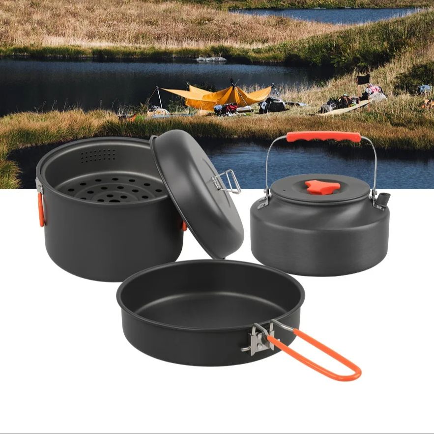Outdoor Cookware Set Camping C - Outdoor Camping Kettle reseña y precio