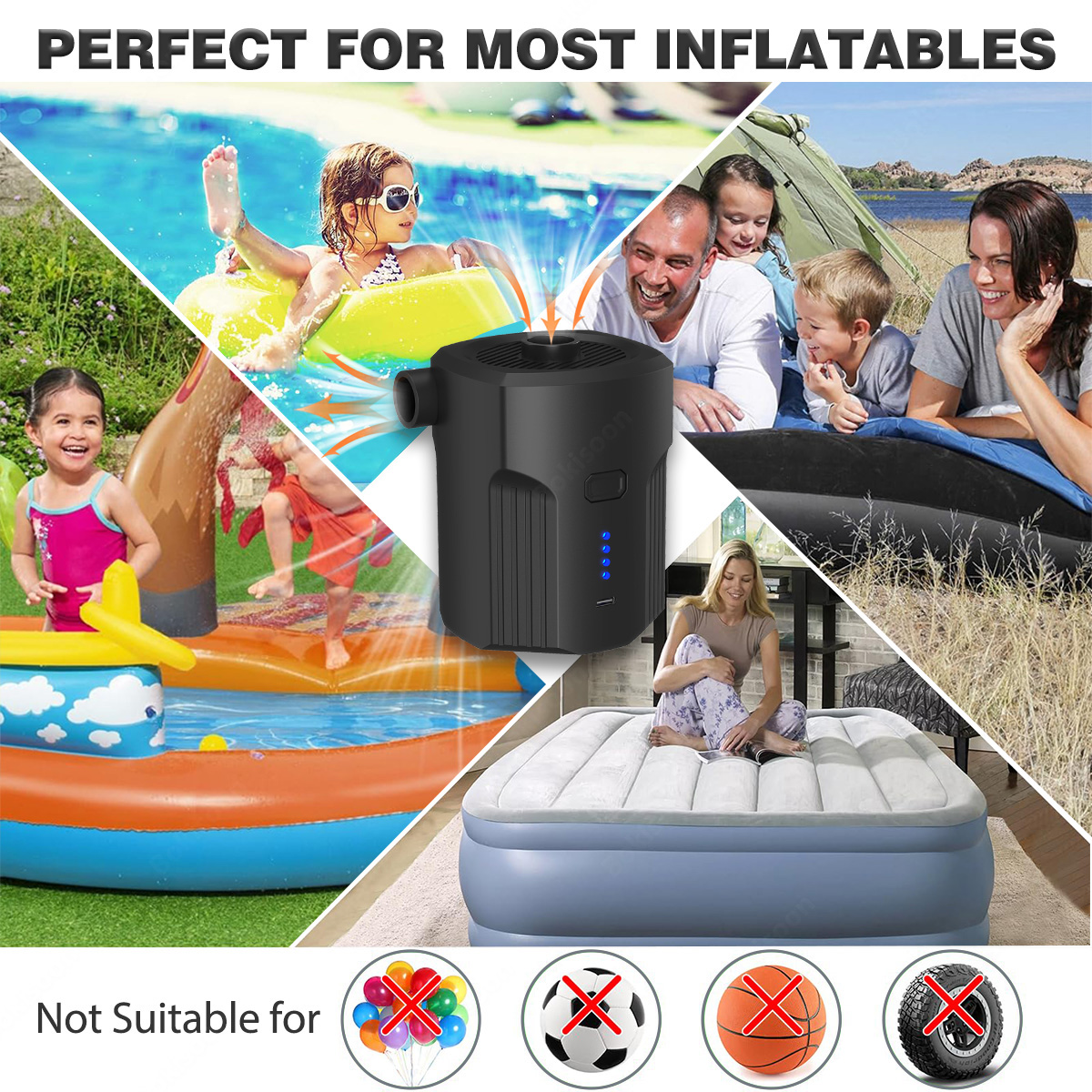 Portable Electric Air Pump for - Outdoor Camping Quilt reseña y precio
