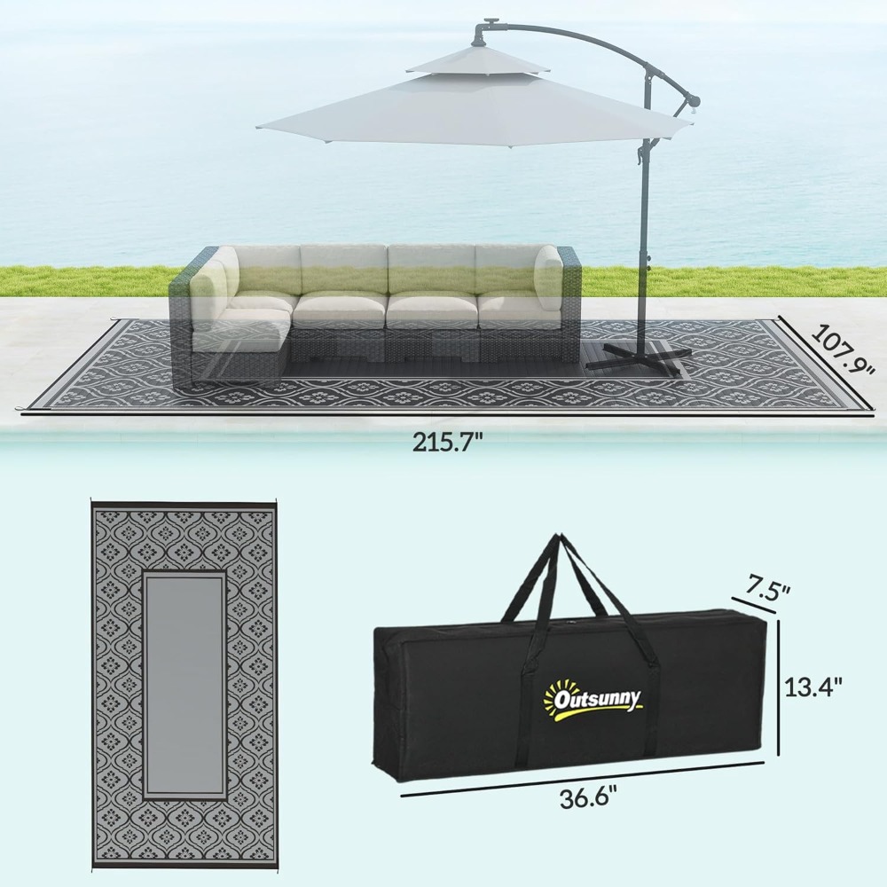 9x18 ft Waterproof Outdoor Rug - Outdoor Camping Rugs 9X18 reseña y precio