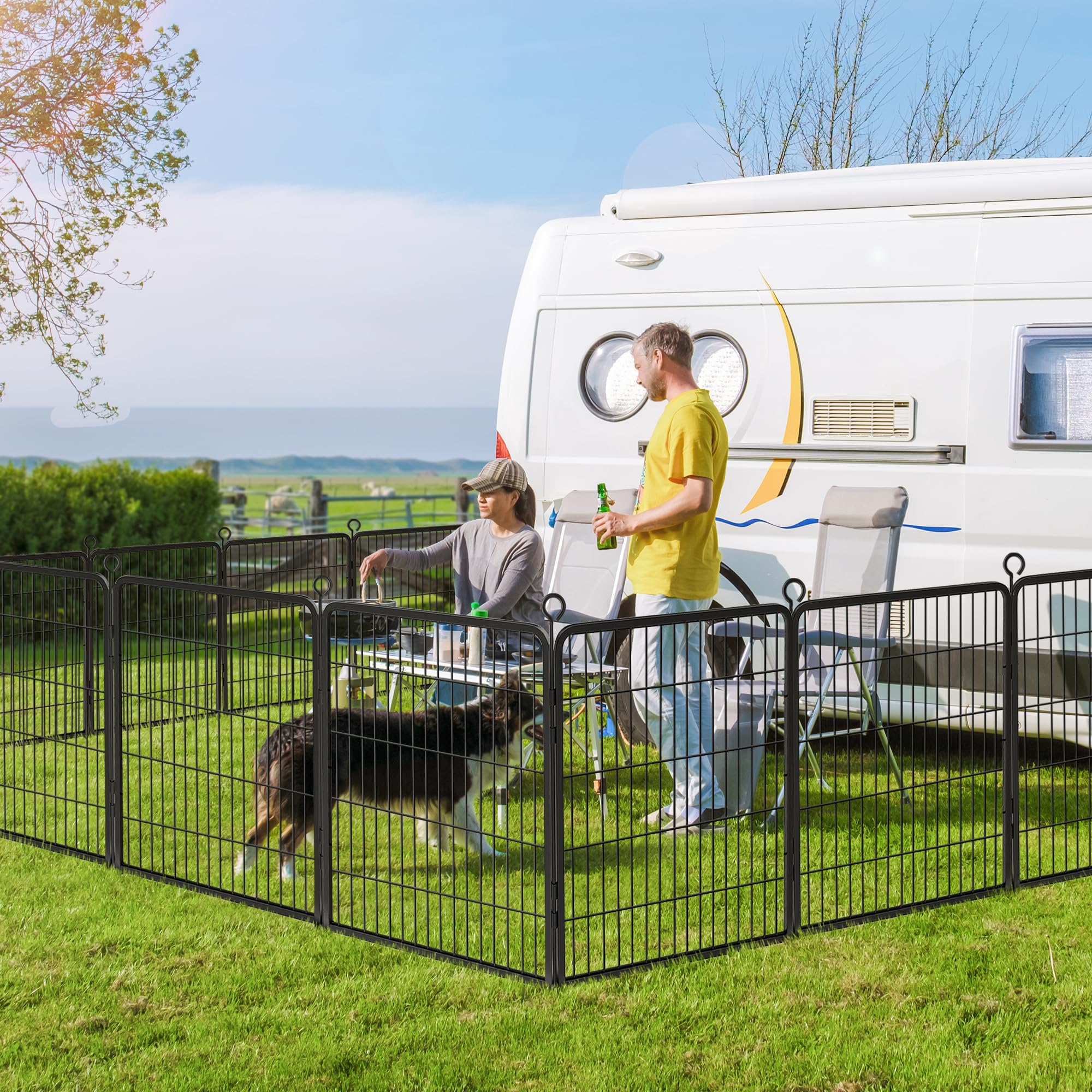 Dog Pet Fence Indoor/Outdoor,4 - Outdoor Camping Dog Fence reseña y precio
