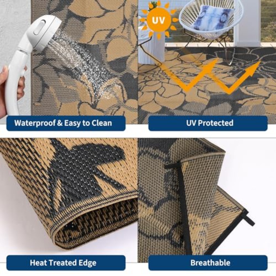 Outdoor Patio Rug 9x18 Waterpr - Outdoor Camping Rugs 9X18 reseña y precio