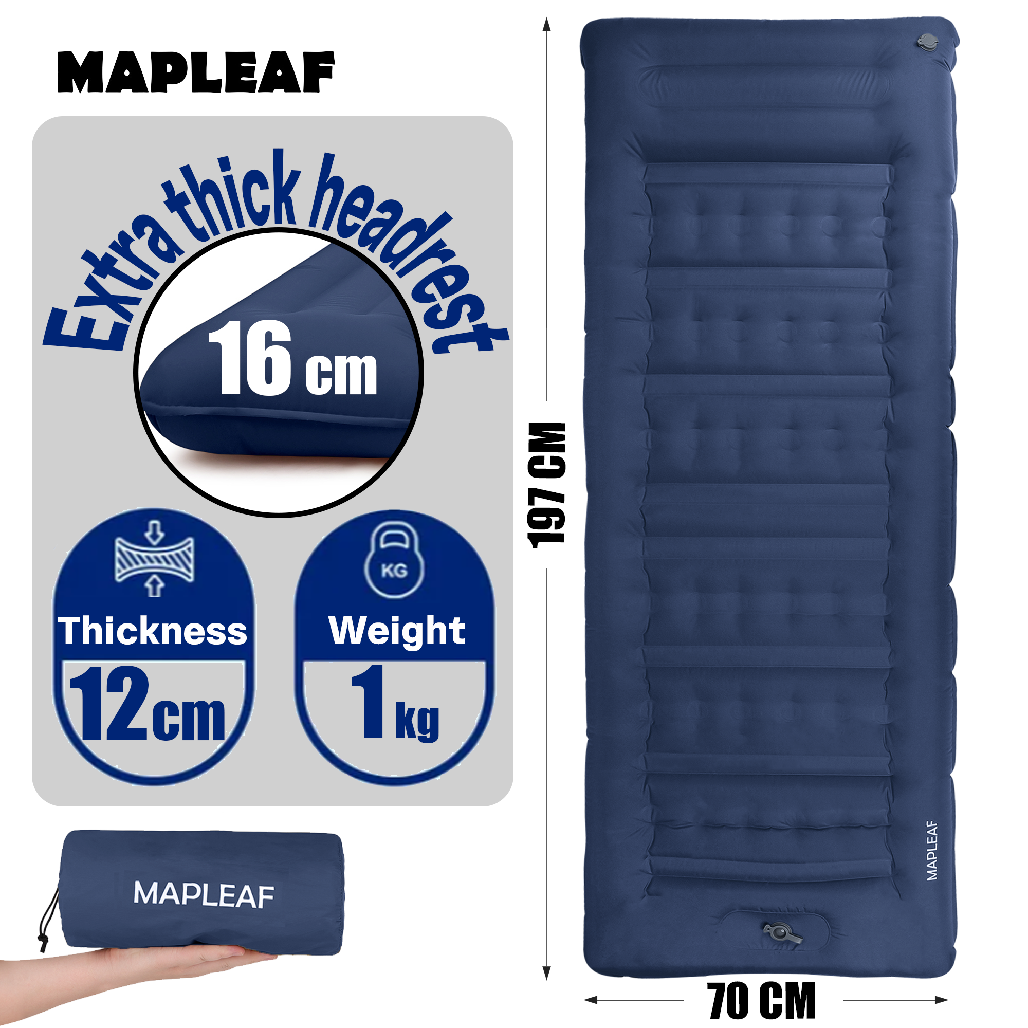 MAPLEAF 12cm Air Mattress Camp - Outdoor Camping Quilt reseña y precio
