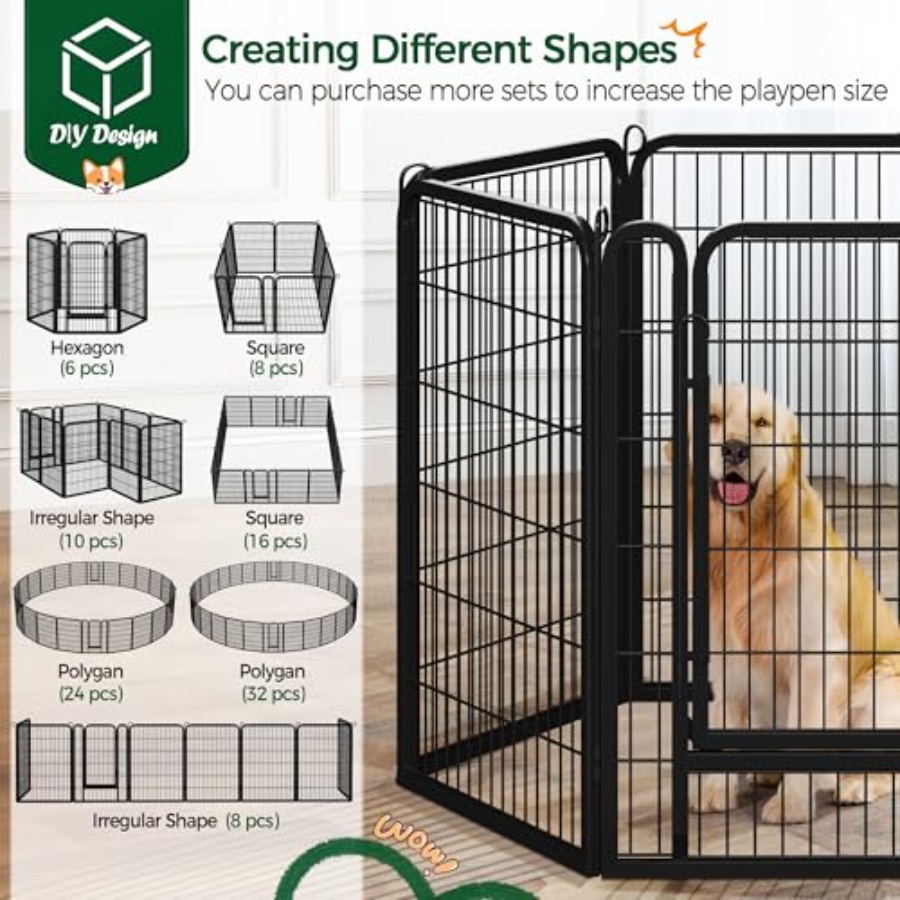 Dog Playpen Outdoor 40 inch 12 - Outdoor Camping Dog Fence reseña y precio